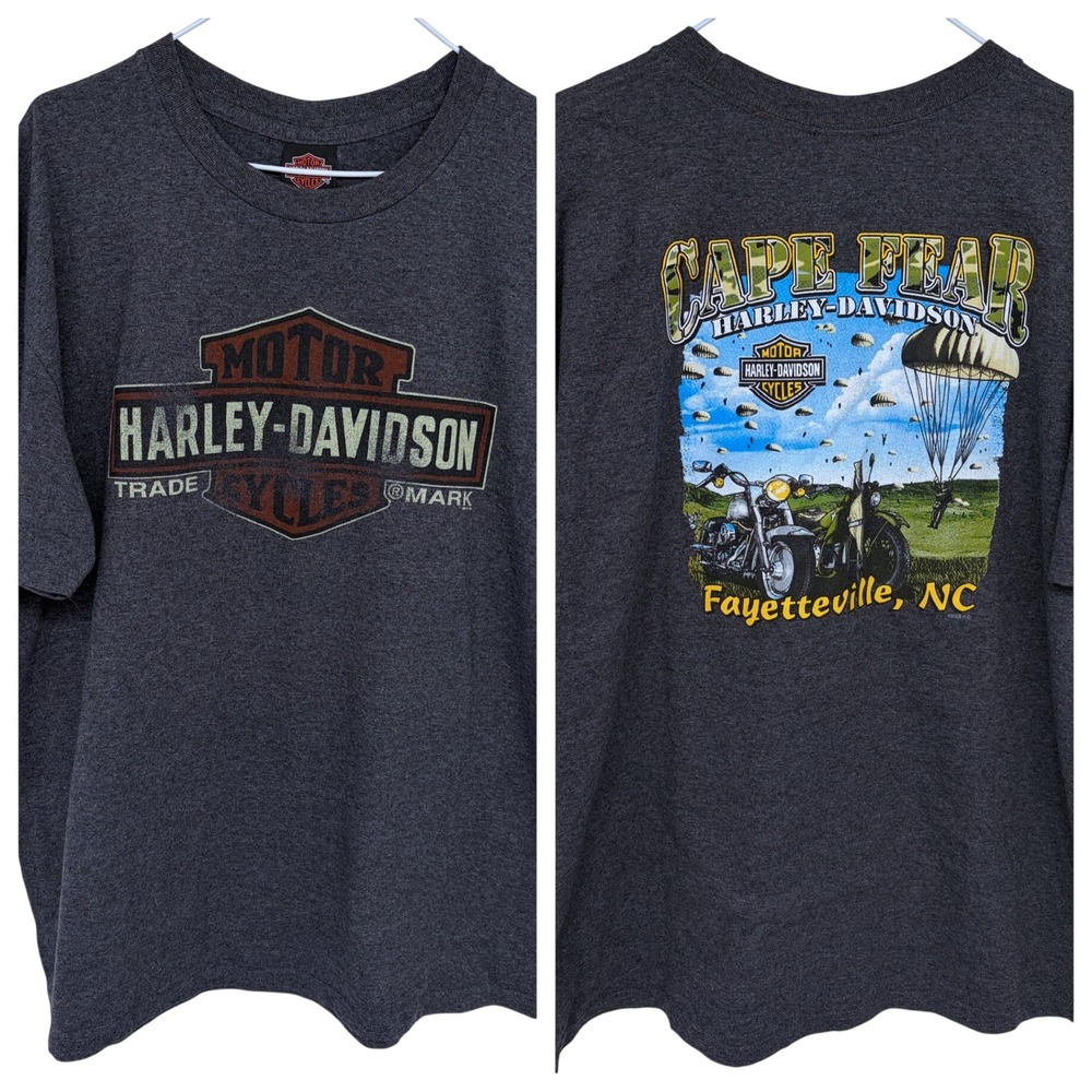 Harley Davidson Motorcycles Camp Fear Fayetteville, NC Graphic T Shirt XL Biker